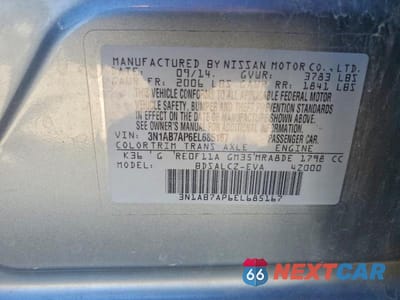 Zdjęcie 12 z 12 samochodu: 2014 NISSAN SENTRA S VIN:3N1AB7AP6EL685167 - miniatura