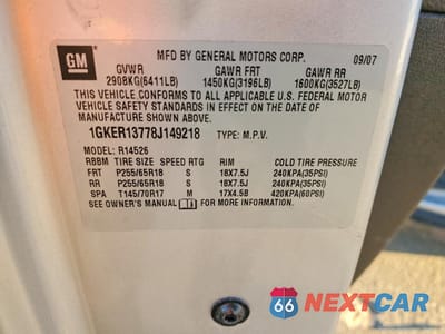 Zdjęcie 13 z 14 samochodu: 2008 GMC ACADIA SLE VIN:1GKER13778J149218 - miniatura