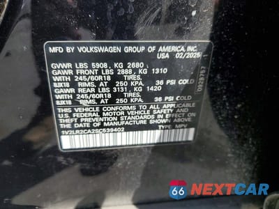 Zdjęcie 13 z 13 samochodu: 2025 VOLKSWAGEN ATLAS SE VIN:1V2LR2CA2SC539402 - miniatura
