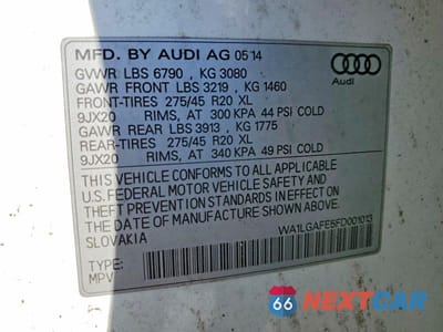 Zdjęcie 14 z 14 samochodu: 2015 AUDI Q7 PREMIUM PLUS VIN:WA1LGAFE5FD001013 - miniatura