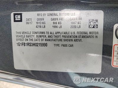 Zdjęcie 23 z 24 samochodu: 2017 CHEVROLET CAMARO LT VIN:1G1FB1RS3H0215990 - miniatura