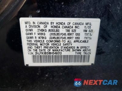 Zdjęcie 12 z 12 samochodu: 2006 HONDA RIDGELINE RTL VIN:2HJYK16516H549213 - miniatura