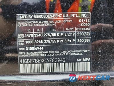 Zdjęcie 13 z 13 samochodu: 2012 MERCEDES-BENZ GL 450 4MATIC VIN:4JGBF7BEXCA782942 - miniatura
