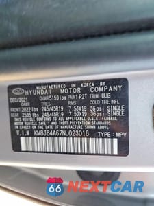 Zdjęcie 14 z 14 samochodu: 2022 HYUNDAI NEXO LIMITED VIN:KM8J84A67NU023018 - miniatura