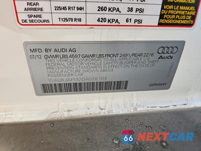 Zdjęcie 12 z 12 samochodu: 2013 AUDI A3 PREMIUM PLUS VIN:WAUKJAFM2DA026103 - miniatura