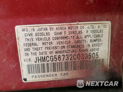 Zdjęcie 12 z 13 samochodu: 2002 HONDA ACCORD SE VIN:JHMCG56732C033505 - miniatura