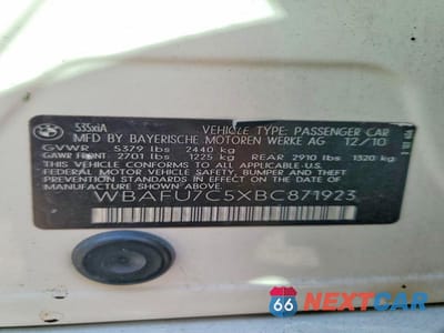 Zdjęcie 12 z 12 samochodu: 2011 BMW 535 XI VIN:WBAFU7C5XBC871923 - miniatura