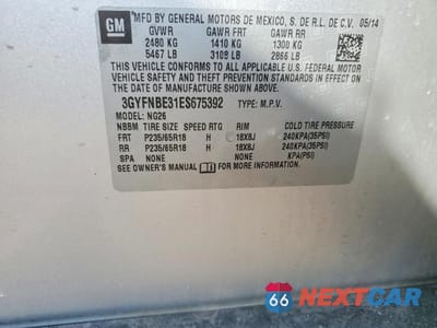 Zdjęcie 13 z 13 samochodu: 2014 CADILLAC SRX LUXURY COLLECTION VIN:3GYFNBE31ES675392 - miniatura