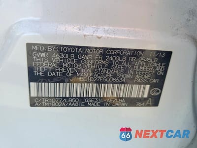 Zdjęcie 12 z 12 samochodu: 2014 LEXUS IS 350 BASE VIN:JTHBE1D27E5008634 - miniatura