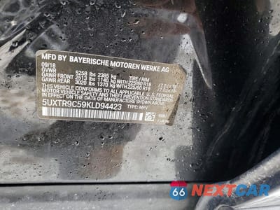 Zdjęcie 13 z 13 samochodu: 2019 BMW X3 XDRIVE30I VIN:5UXTR9C59KLD94423 - miniatura
