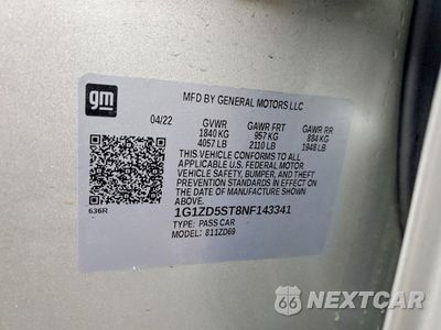 Zdjęcie 12 z 13 samochodu: 2022 CHEVROLET MALIBU LT VIN:1G1ZD5ST8NF143341 - miniatura