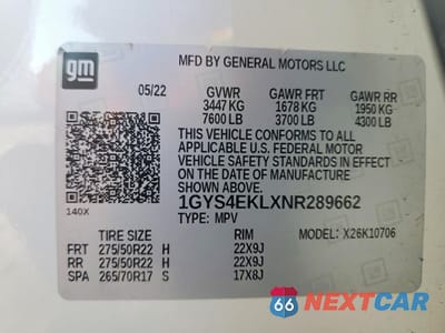 Zdjęcie 14 z 15 samochodu: 2022 CADILLAC ESCALADE SPORT VIN:1GYS4EKLXNR289662 - miniatura