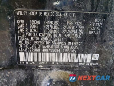 Zdjęcie 13 z 13 samochodu: 2021 HONDA HR-V SPORT VIN:3CZRU6H14MM755094 - miniatura