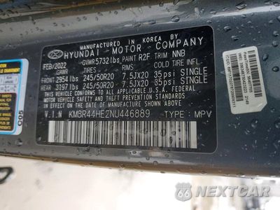 Zdjęcie 13 z 13 samochodu: 2022 HYUNDAI PALISADE SEL VIN:KM8R44HE2NU446889 - miniatura