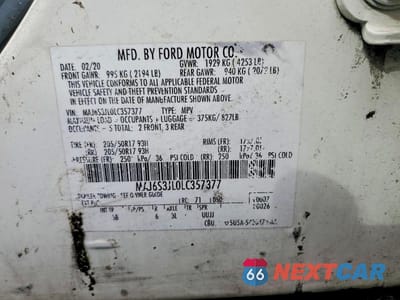 Zdjęcie 13 z 13 samochodu: 2020 FORD ECOSPORT SES VIN:MAJ6S3JL0LC357377 - miniatura