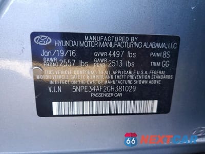 Zdjęcie 12 z 12 samochodu: 2016 HYUNDAI SONATA SPORT VIN:5NPE34AF2GH381029 - miniatura