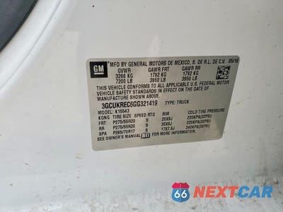 Zdjęcie 12 z 12 samochodu: 2016 CHEVROLET SILVERADO K1500 LT VIN:3GCUKREC6GG321419 - miniatura