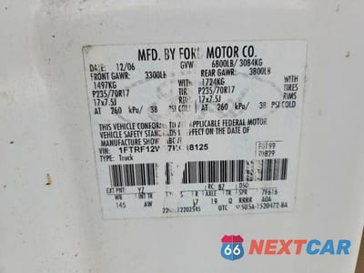 Zdjęcie 12 z 12 samochodu: 2007 FORD F150 VIN:1FTRF12W77KC18125 - miniatura