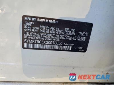 Zdjęcie 13 z 13 samochodu: 2016 BMW X5 M VIN:5YMKT6C5XG0R78050 - miniatura