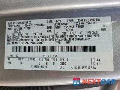 Zdjęcie 12 z 12 samochodu: 2023 FORD ESCAPE ACTIVE VIN:1FMCU9GN7PUB26071 - miniatura