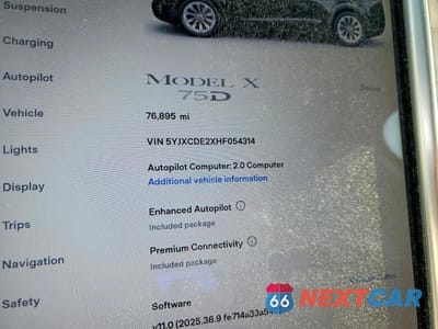 Zdjęcie 9 z 11 samochodu: 2017 TESLA MODEL X VIN:5YJXCDE2XHF054314 - miniatura