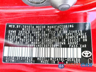 Zdjęcie 13 z 13 samochodu: 2024 TOYOTA COROLLA LE VIN:5YFB4MDE8RP098210 - miniatura