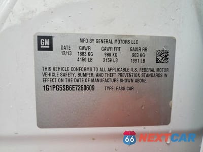 Zdjęcie 12 z 12 samochodu: 2014 CHEVROLET CRUZE LTZ VIN:1G1PG5SB6E7260609 - miniatura