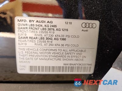 Zdjęcie 12 z 12 samochodu: 2019 AUDI Q5 PREMIUM PLUS VIN:WA1BNAFY3K2037946 - miniatura