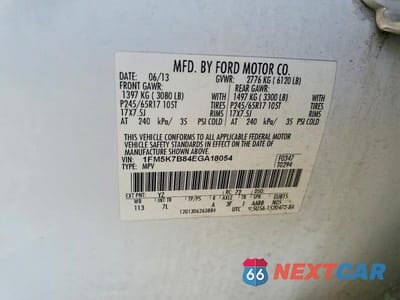 Zdjęcie 13 z 13 samochodu: 2014 FORD EXPLORER VIN:1FM5K7B84EGA18054 - miniatura