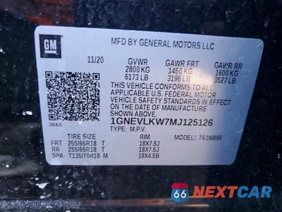 Zdjęcie 14 z 14 samochodu: 2021 CHEVROLET TRAVERSE LS VIN:1GNEVLKW7MJ125126 - miniatura