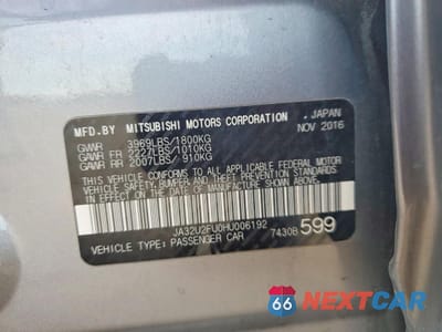 Zdjęcie 12 z 12 samochodu: 2017 MITSUBISHI LANCER ES VIN:JA32U2FU0HU006192 - miniatura