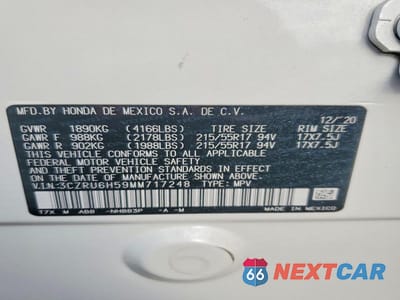 Zdjęcie 13 z 13 samochodu: 2021 HONDA HR-V EX VIN:3CZRU6H59MM717248 - miniatura