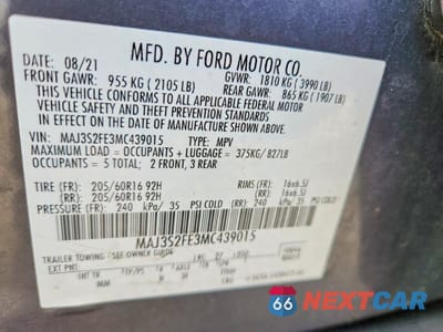 Zdjęcie 13 z 13 samochodu: 2021 FORD ECOSPORT S VIN:MAJ3S2FE3MC439015 - miniatura