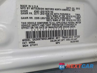 Zdjęcie 13 z 13 samochodu: 2014 MITSUBISHI OUTLANDER SPORT ES VIN:4A4AR3AU8EE001753 - miniatura