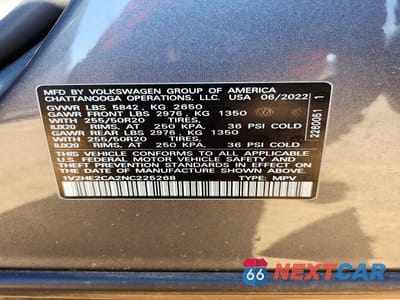 Zdjęcie 13 z 14 samochodu: 2022 VOLKSWAGEN ATLAS CROSS SPORT SE VIN:1V2HE2CA2NC225268 - miniatura