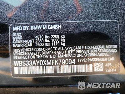 Zdjęcie 12 z 12 samochodu: 2021 BMW M3 COMPETITION VIN:WBS33AY0XMFK79094 - miniatura