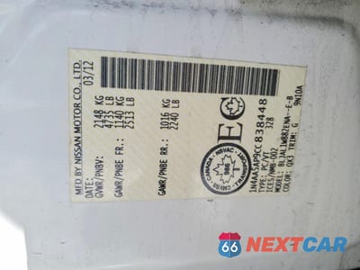 Zdjęcie 13 z 13 samochodu: 2012 NISSAN MAXIMA S VIN:1N4AA5AP9CC838448 - miniatura