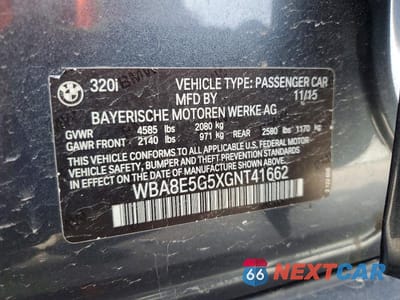 Zdjęcie 12 z 12 samochodu: 2016 BMW 320 XI VIN:WBA8E5G5XGNT41662 - miniatura