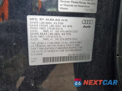Zdjęcie 13 z 13 samochodu: 2008 AUDI Q7 4.2 QUATTRO PREMIUM VIN:WA1BV74L88D064051 - miniatura