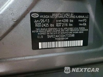 Zdjęcie 12 z 12 samochodu: 2013 HYUNDAI SONATA LIMITED VIN:5NPEC4AC0DH772598 - miniatura