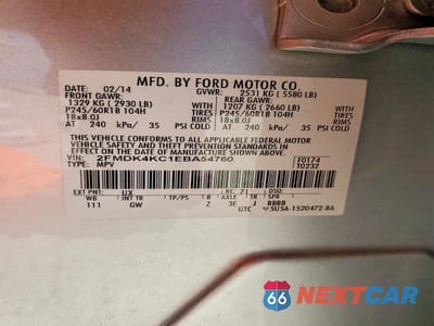 Zdjęcie 13 z 13 samochodu: 2014 FORD EDGE LIMITED VIN:2FMDK4KC1EBA54760 - miniatura