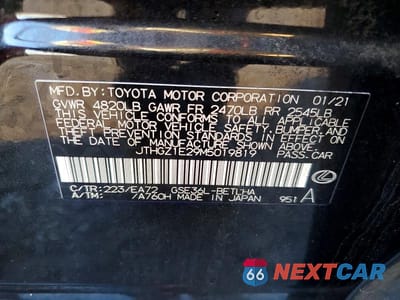Zdjęcie 12 z 12 samochodu: 2021 LEXUS IS 350 F SPORT VIN:JTHGZ1E29M5019819 - miniatura