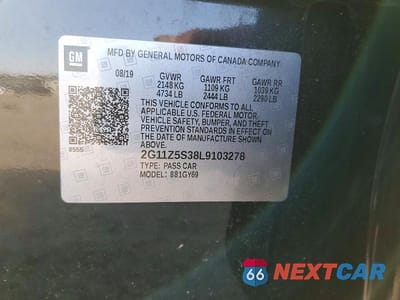 Zdjęcie 12 z 12 samochodu: 2020 CHEVROLET IMPALA LT VIN:2G11Z5S38L9103278 - miniatura