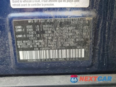 Zdjęcie 13 z 14 samochodu: 2011 SUBARU OUTBACK 2.5I LIMITED VIN:4S4BRBKC6B3377270 - miniatura