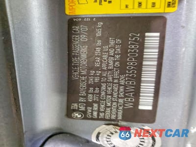Zdjęcie 12 z 12 samochodu: 2008 BMW 335 I VIN:WBAWB73598P038752 - miniatura