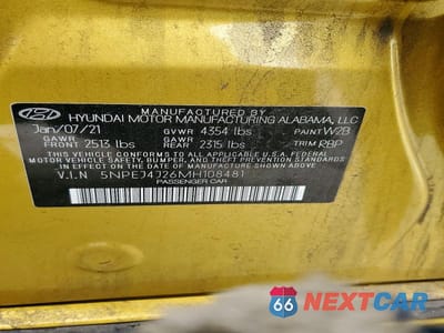 Zdjęcie 13 z 13 samochodu: 2021 HYUNDAI SONATA SEL PLUS VIN:5NPEJ4J26MH108481 - miniatura