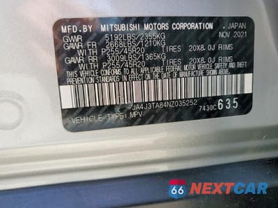 Zdjęcie 13 z 13 samochodu: 2022 MITSUBISHI OUTLANDER ES VIN:JA4J3TA84NZ035252 - miniatura