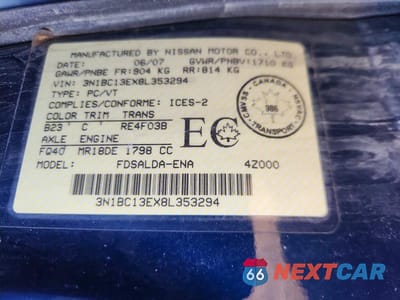 Zdjęcie 13 z 13 samochodu: 2008 NISS VERSA S VIN:3N1BC13EX8L353294 - miniatura