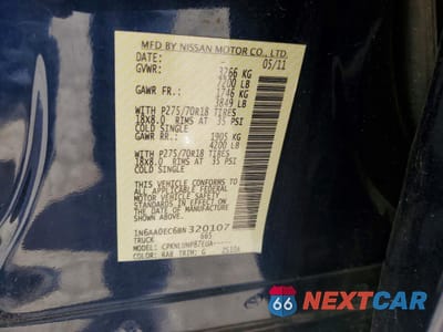 Zdjęcie 12 z 13 samochodu: 2011 NISSAN TITAN SV VIN:1N6AA0EC6BN320107 - miniatura