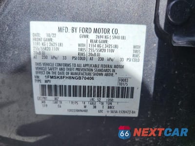 Zdjęcie 13 z 13 samochodu: 2022 FORD EXPLORER LIMITED VIN:1FMSK8FH8NGB70406 - miniatura